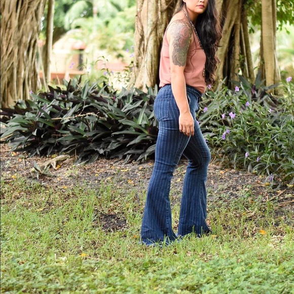 Striped Flare Denim - Picture 3 of 5